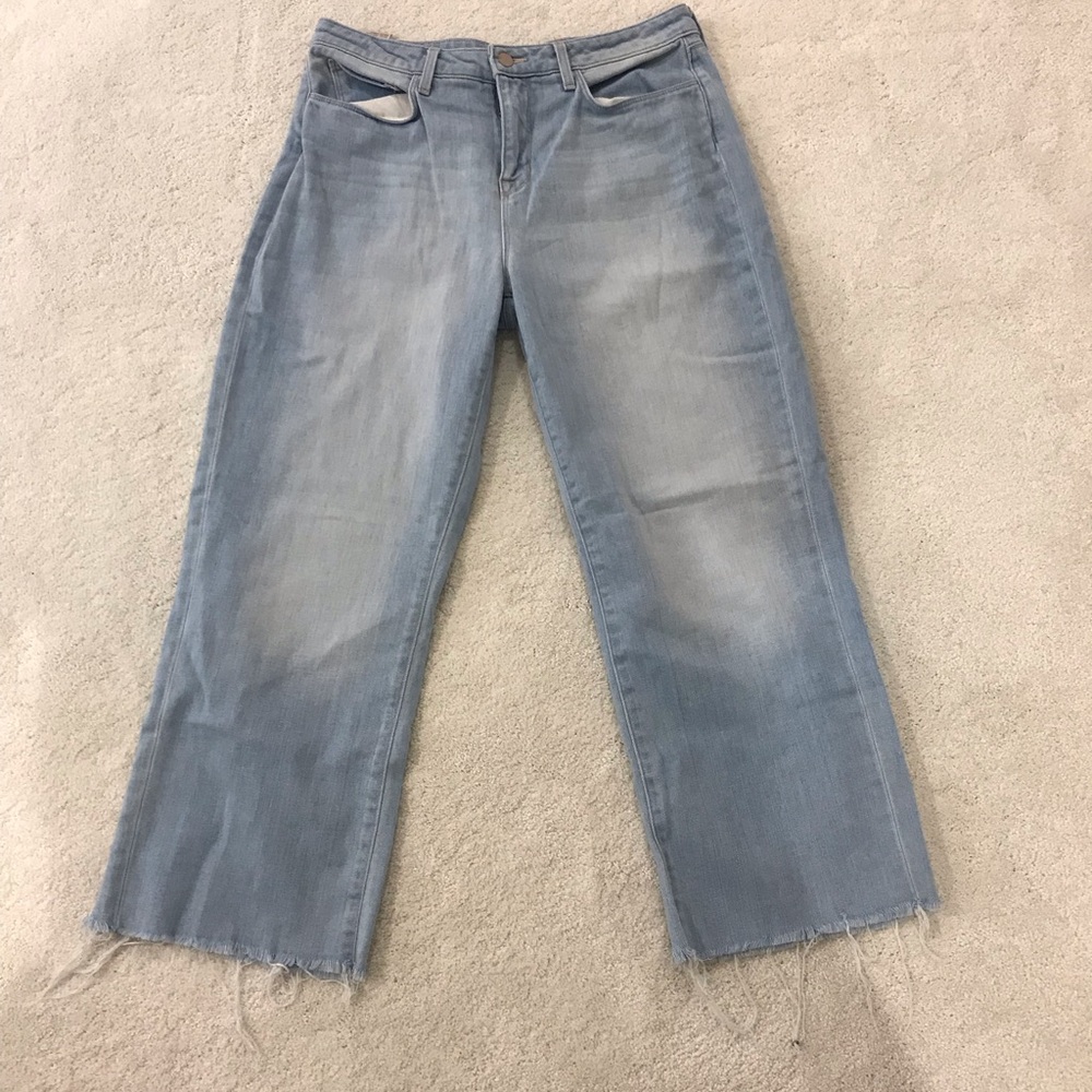 L'AGENCE Light Wash Wide Leg High Rise Jeans
